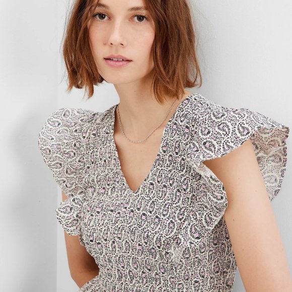 NWT GAP Smocked Flutter Sleeve Midi Dress - Picture 8 of 8